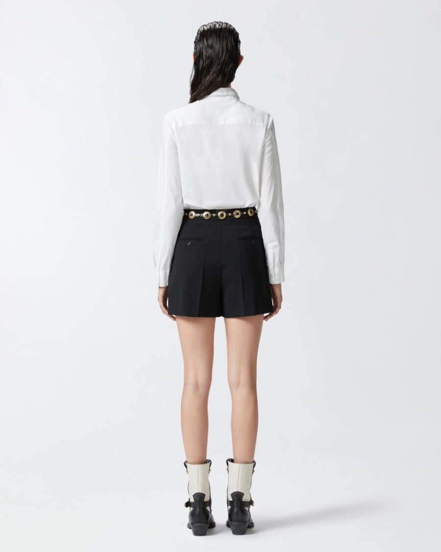 Camicia slim in popeline stetch con ricamo - immagine 5
