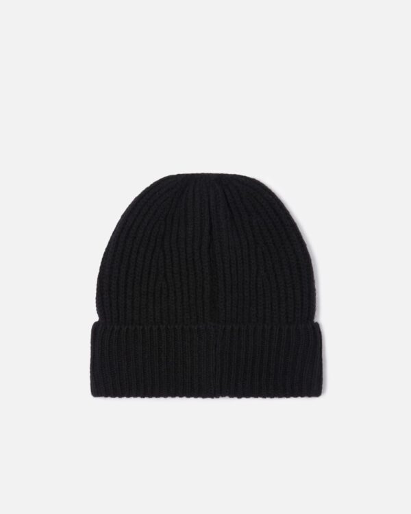 Cappello in lana a costine con logo