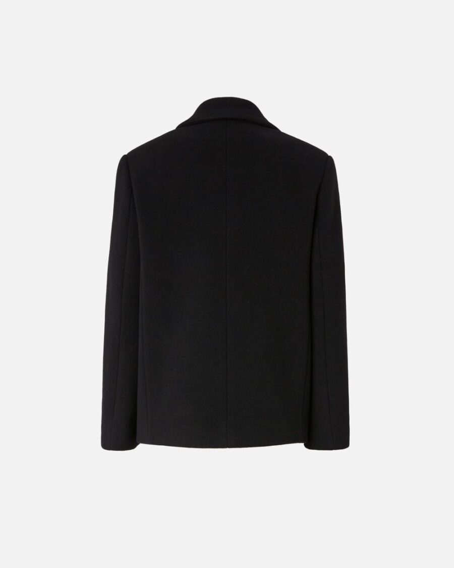 Cappotto caban corto doppiopetto in panno - immagine 2