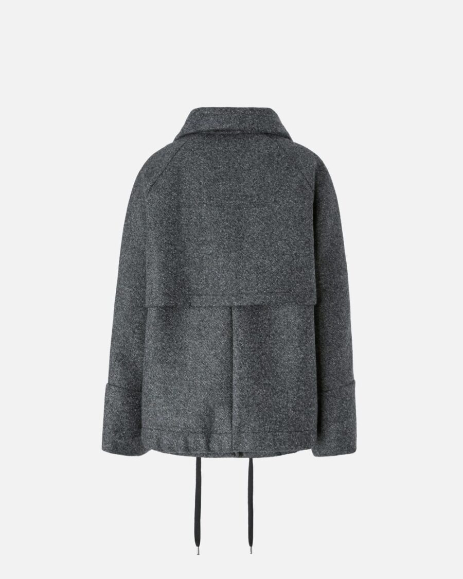 Cappotto caban in panno con collo alto - immagine 2