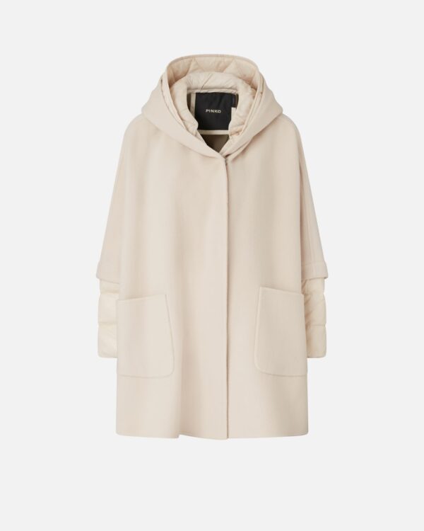Women's short cape coat beige