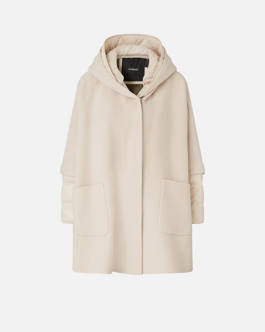 Women's short cape coat beige