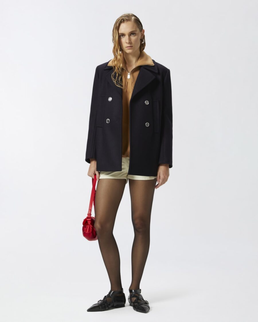 Cappotto corto caban doppiopetto misto lana - immagine 4