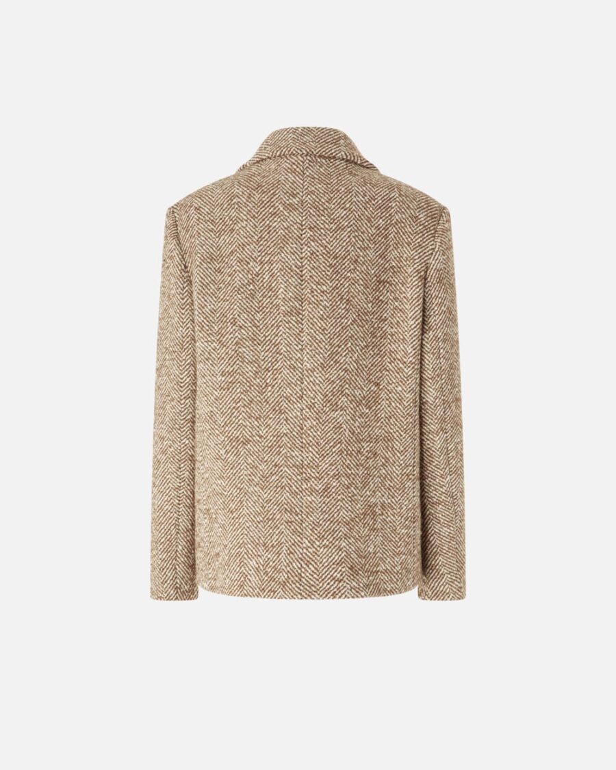 Cappotto corto doppiopetto caban lisca di pesce - immagine 2