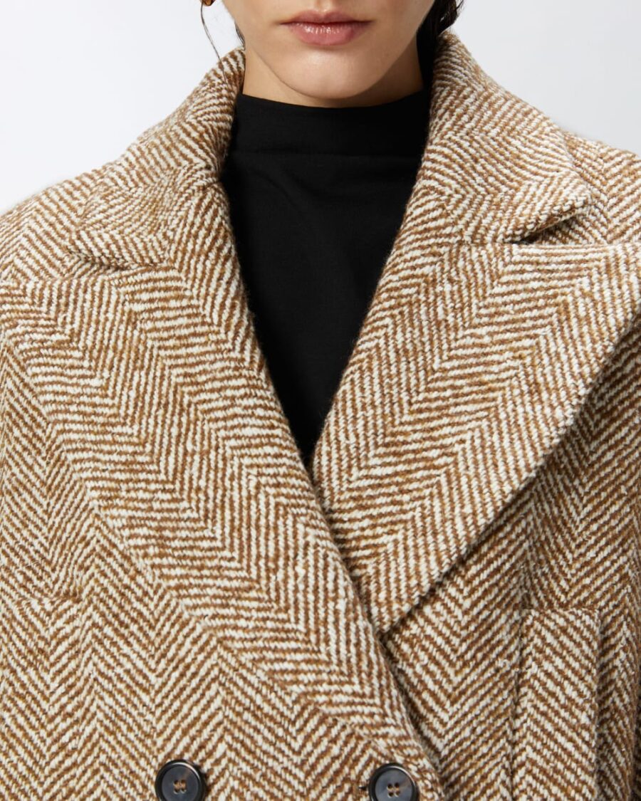 Cappotto corto doppiopetto caban lisca di pesce - immagine 6