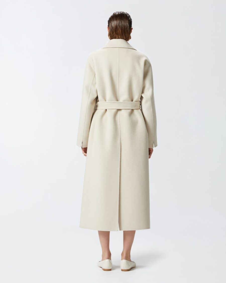 Cappotto lungo con cintura in panno doppio - immagine 5