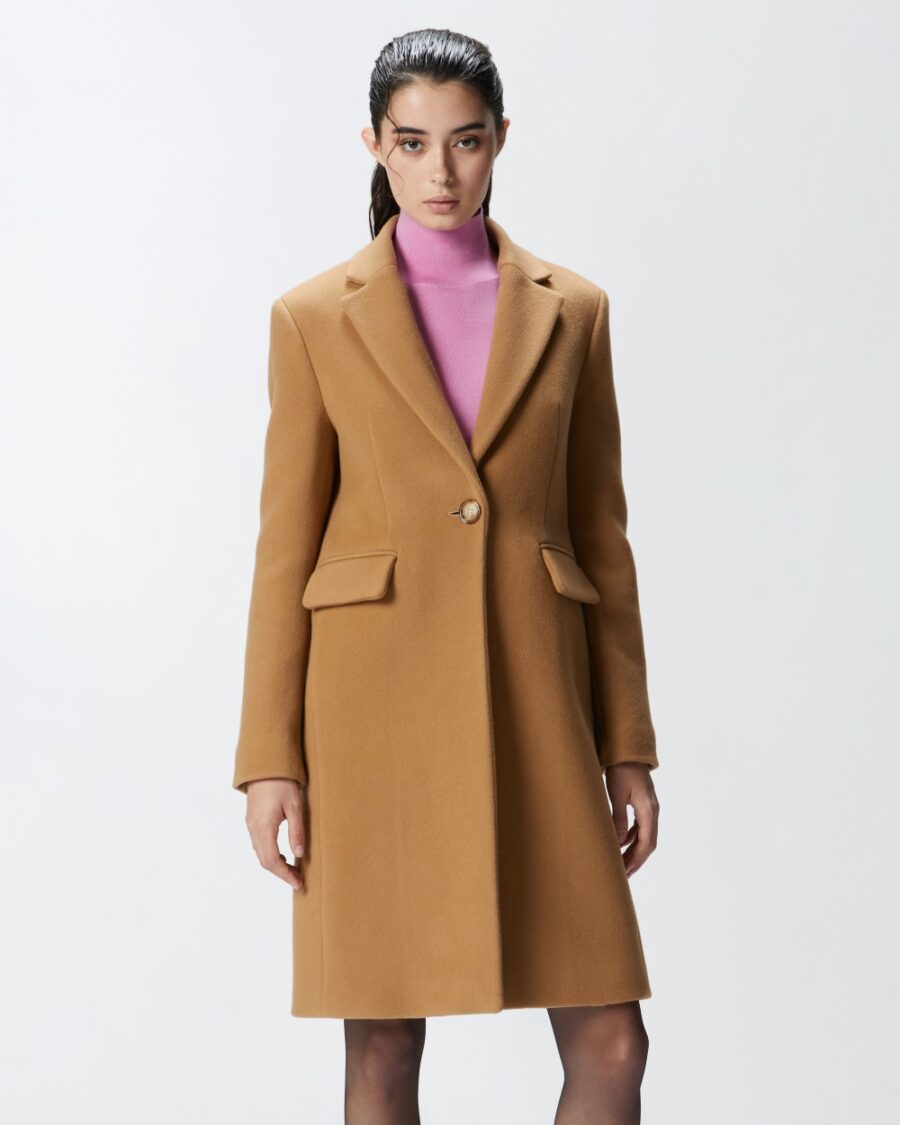 Single-breasted wool-blend cloth coat - Image 4