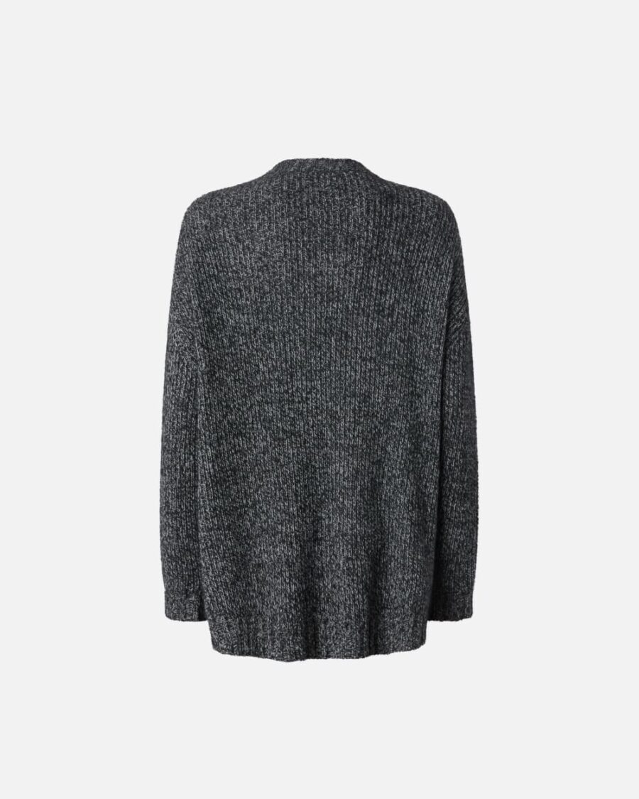 Cardigan a coste con scollo a V misto alpaca - immagine 2