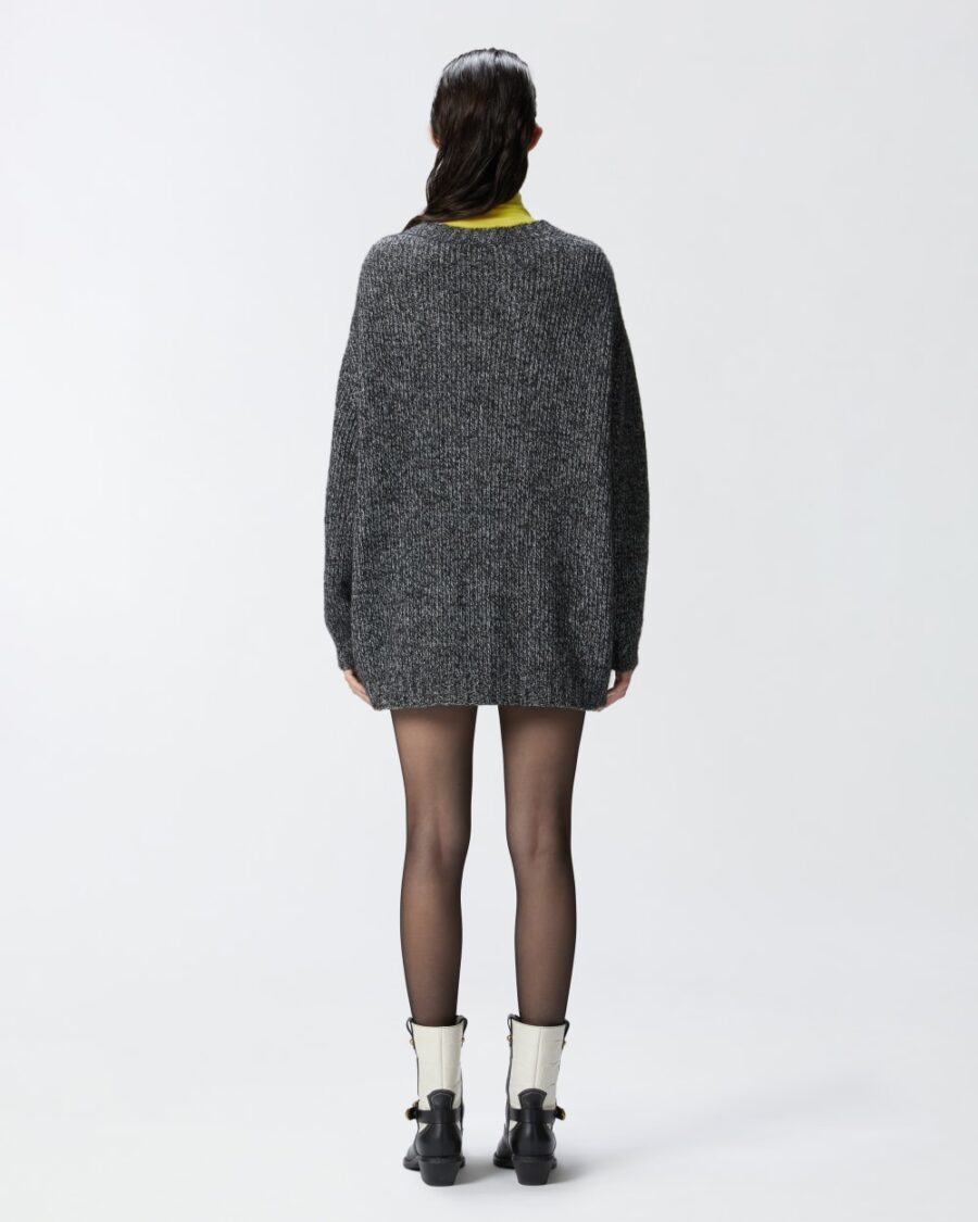 Cardigan a coste con scollo a V misto alpaca - immagine 5