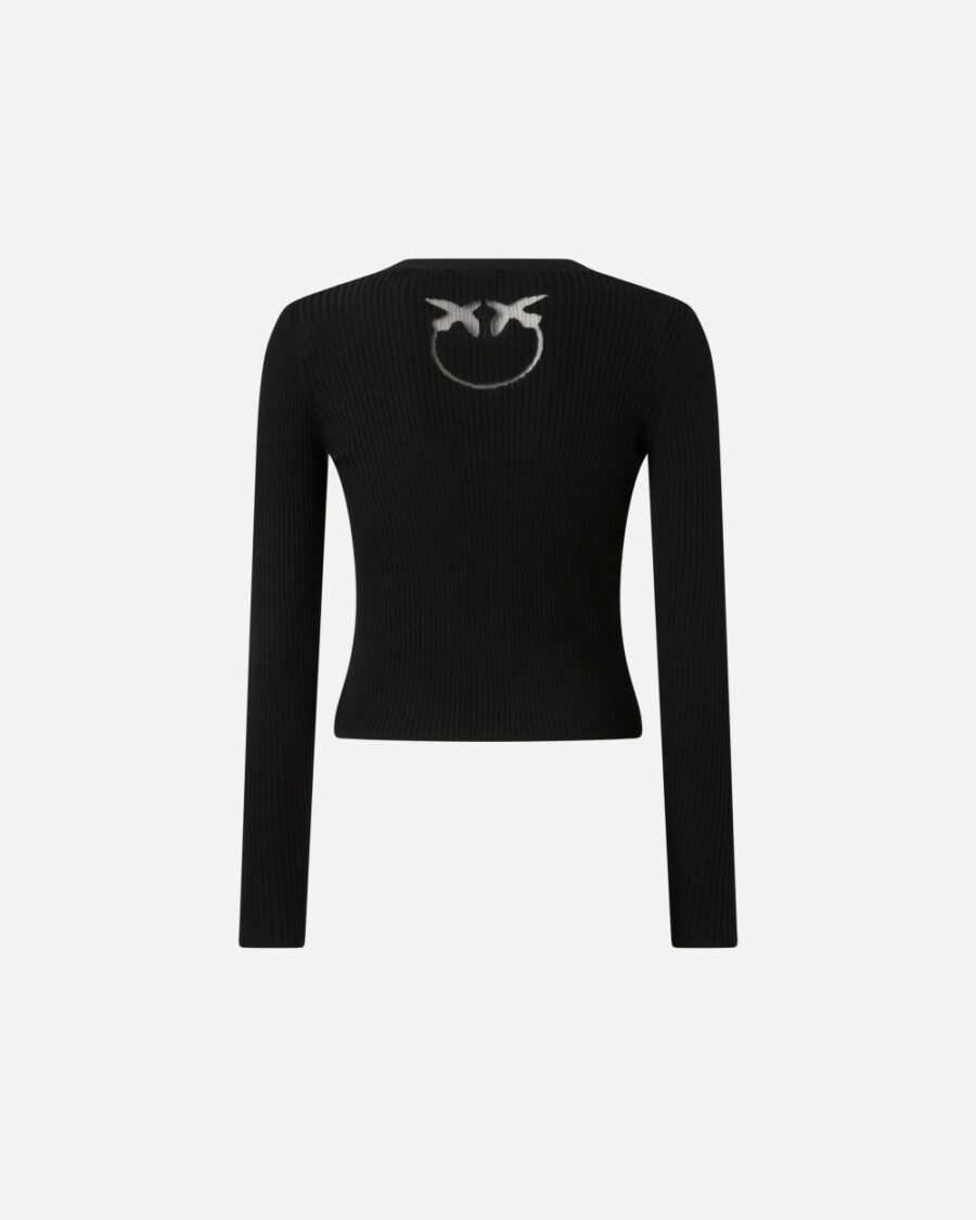 Ribbed fitted cardigan with logo inlay - Image 2