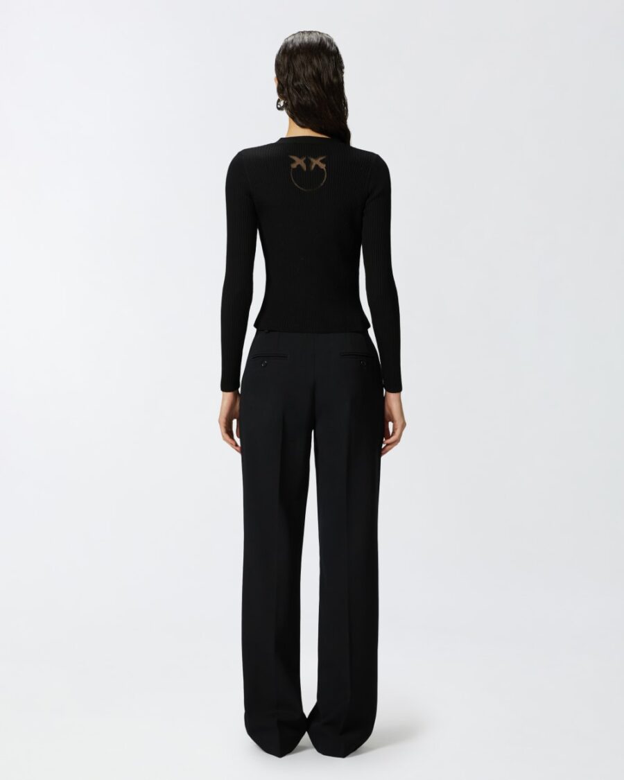 Ribbed fitted cardigan with logo inlay - Image 5