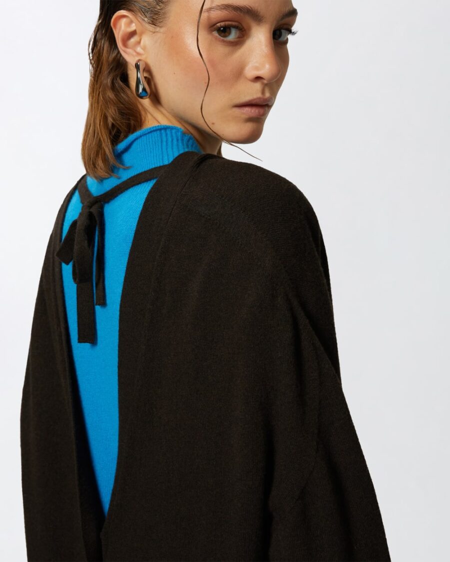 Cardigan con doppia abbottonatura in lana e cachemire - immagine 6