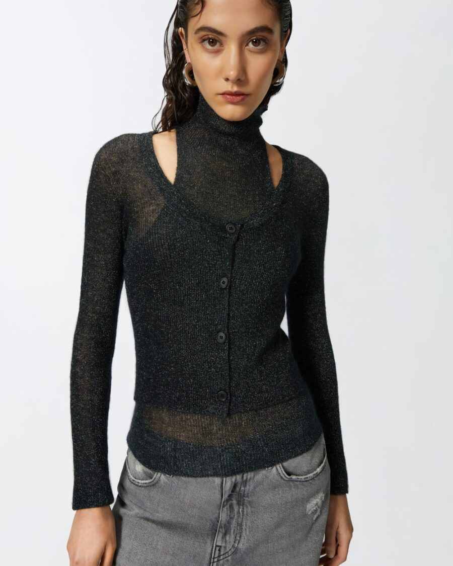 Cardigan corto in mohair - immagine 6