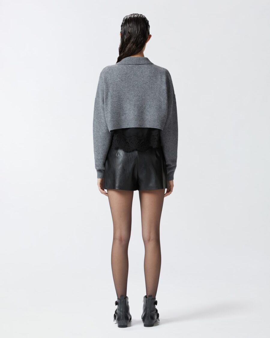 Cardigan misto cachemire con top in satin e pizzo - immagine 4