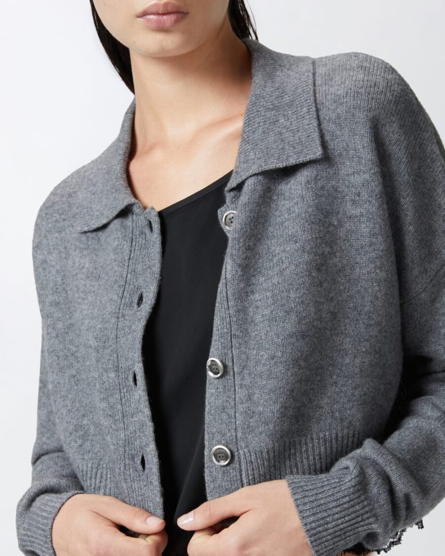 Cardigan misto cachemire con top in satin e pizzo - immagine 6