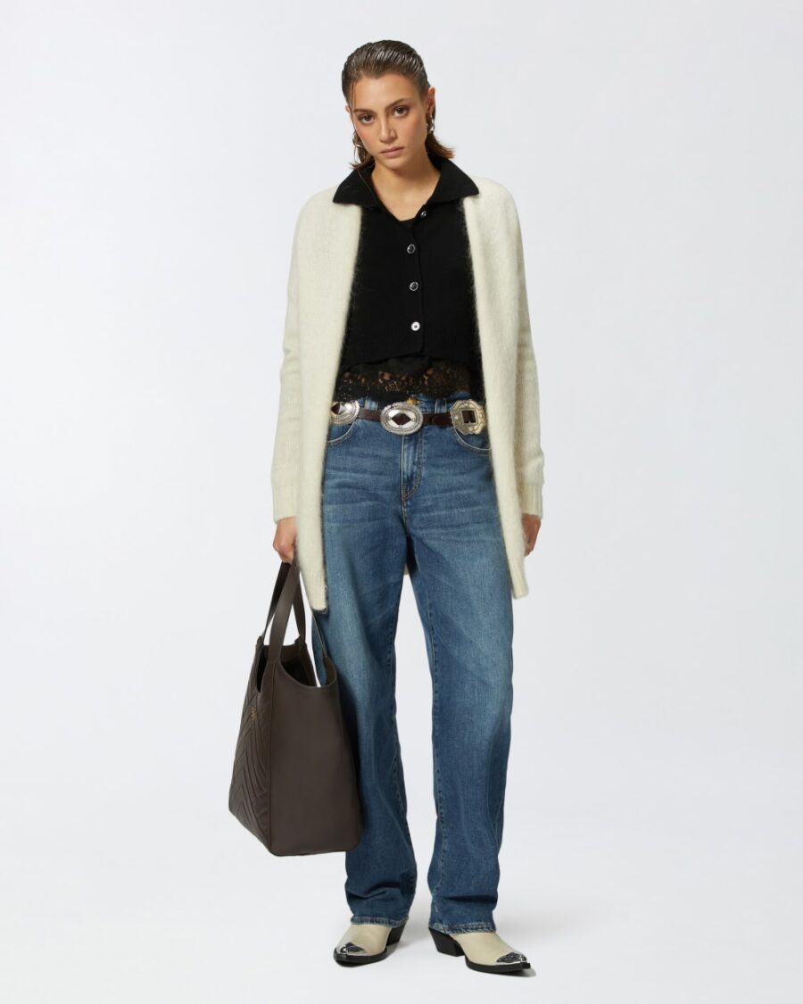 Cardigan morbido in cachemire e mohair con tasche - immagine 4