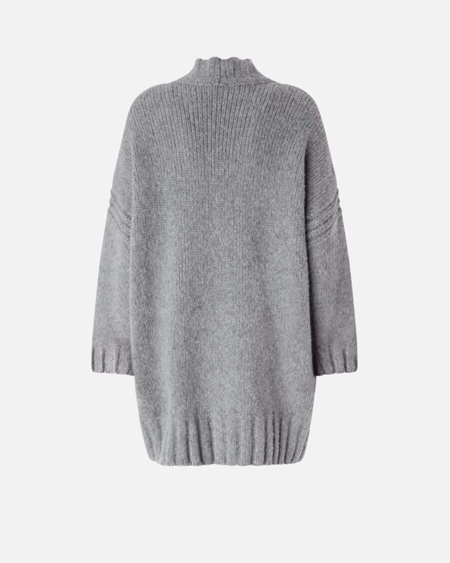 Cardigan oversize scollo a V e bottoni - immagine 2