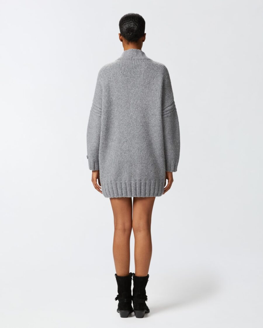 Cardigan oversize scollo a V e bottoni - immagine 5