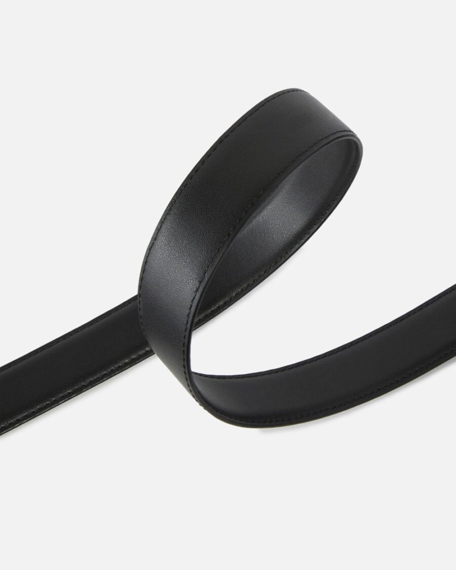Leather belt with hammered metal buckle, 3 cm - Image 4