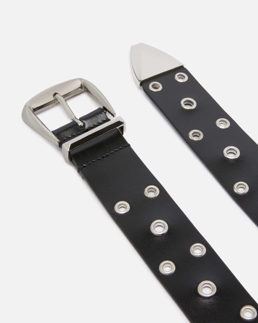 Cintura in pelle con occhielli 4cm - immagine 3