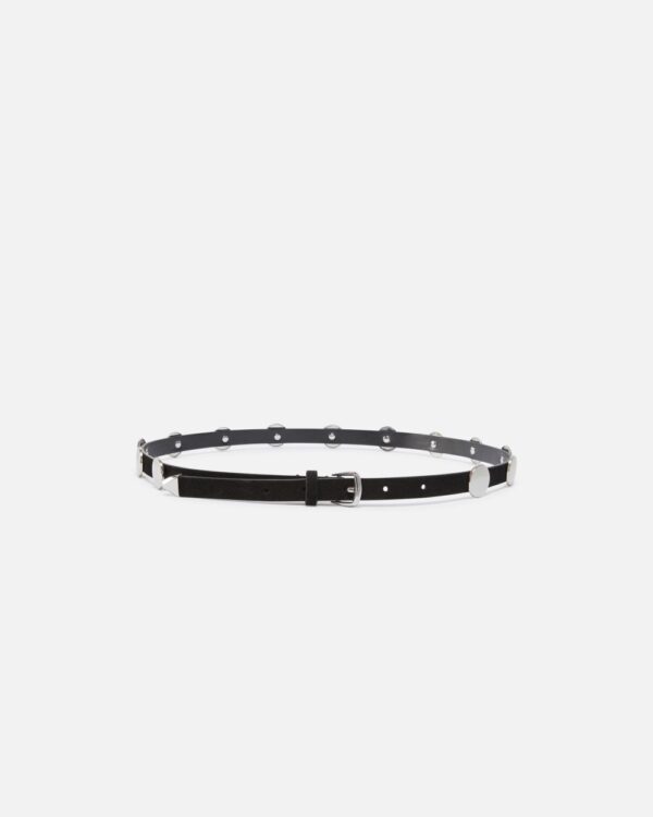 Suede belt with flat studs