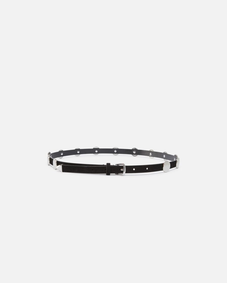 Suede belt with flat studs