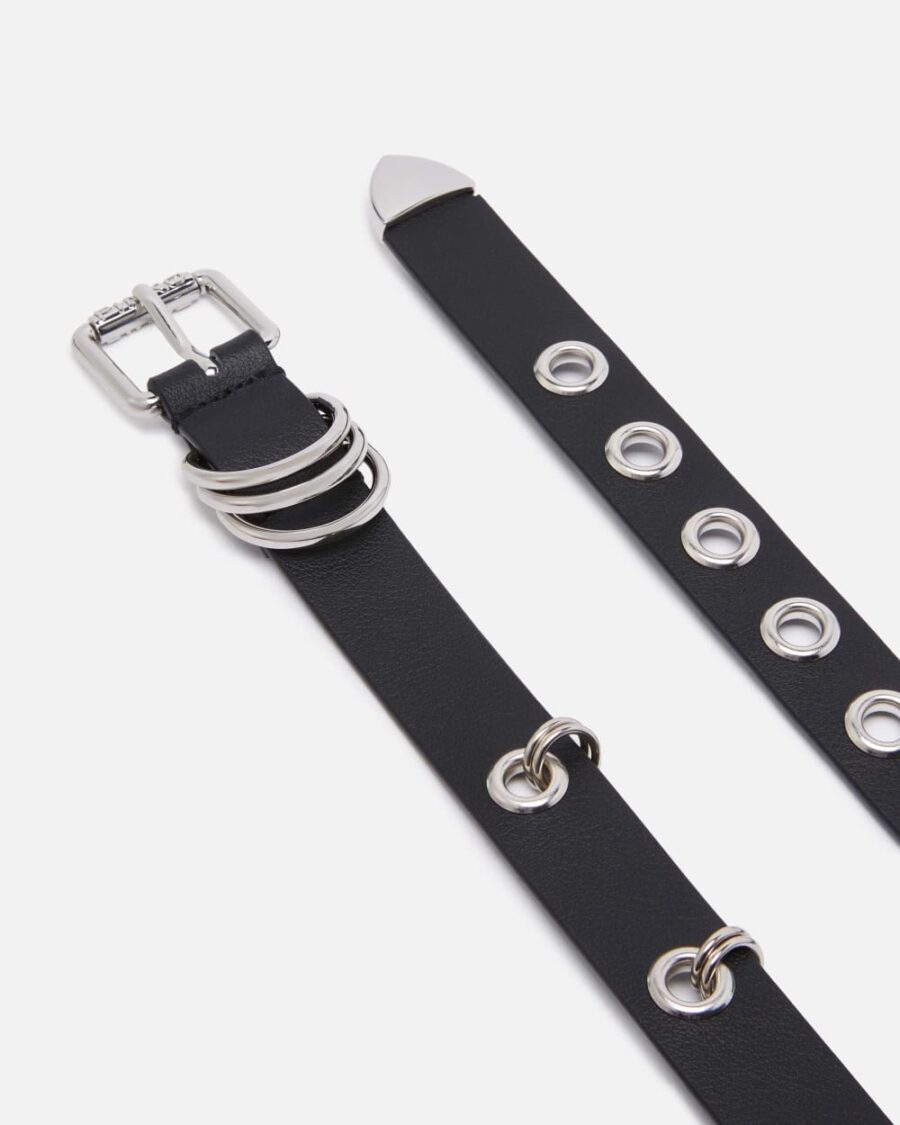 Cintura sottile con anellini in metallo 2,5cm - immagine 3