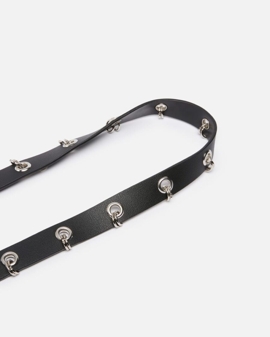 Cintura sottile con anellini in metallo 2,5cm - immagine 5