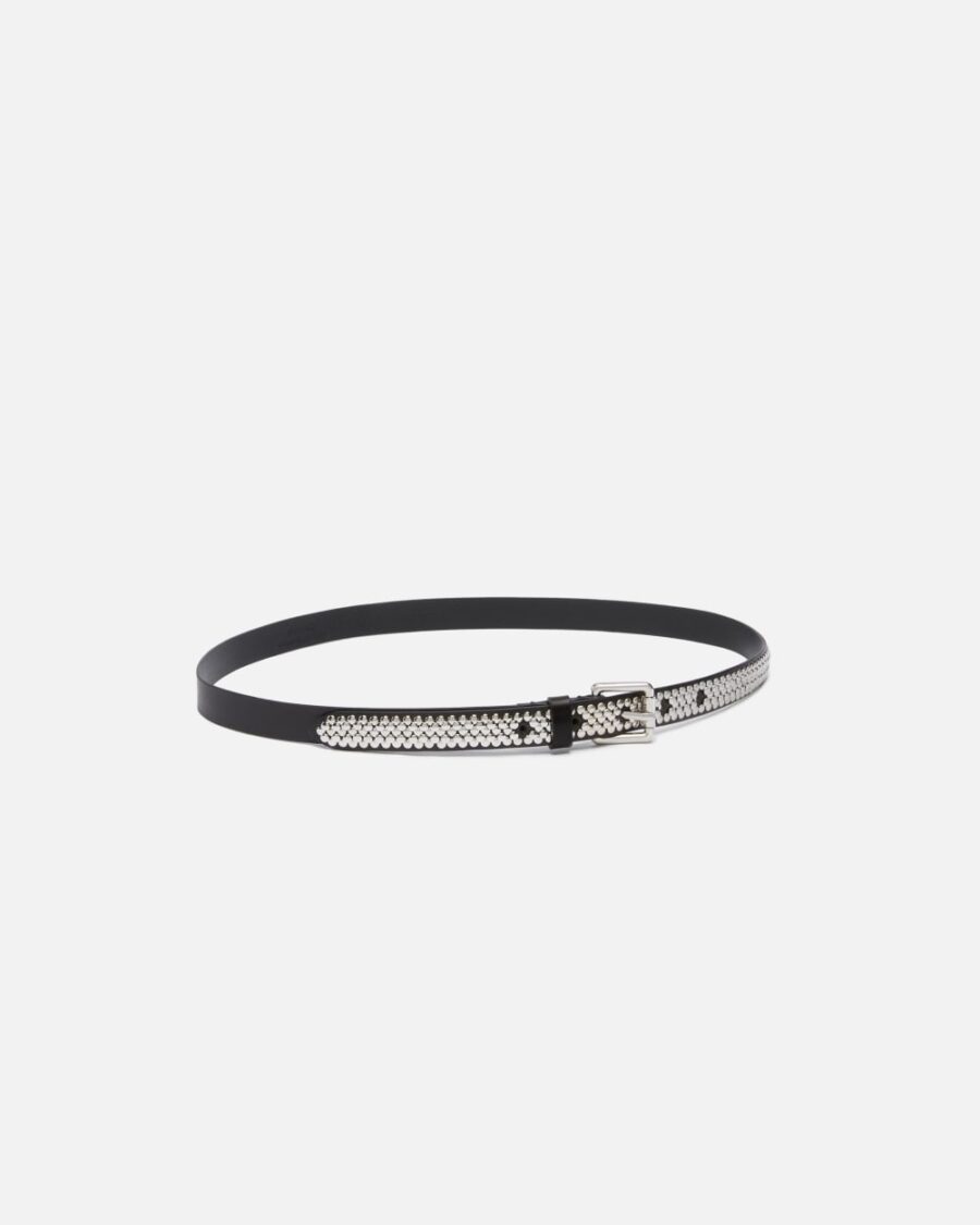 Cintura sottile con borchiette gioiello 2cm - immagine 2