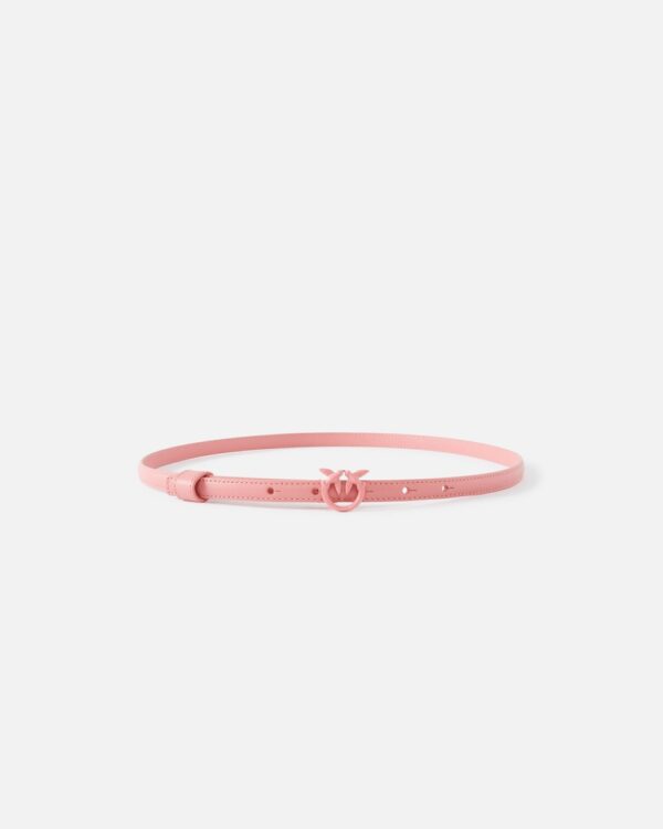 Super-thin colour-block Love Birds belt 1cm fiore di pesco e block color