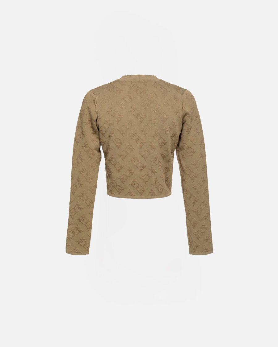 Crop cardigan Monogram scollo a V - immagine 2