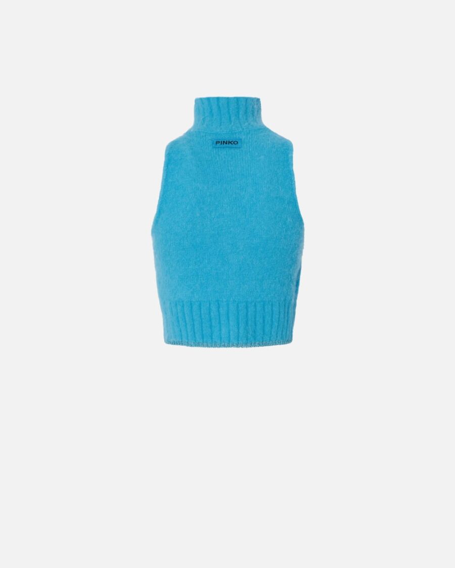Crop top smanicato in maglia soft - immagine 2