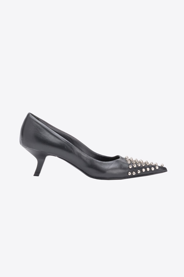 Décolleté con borchie nero limousine