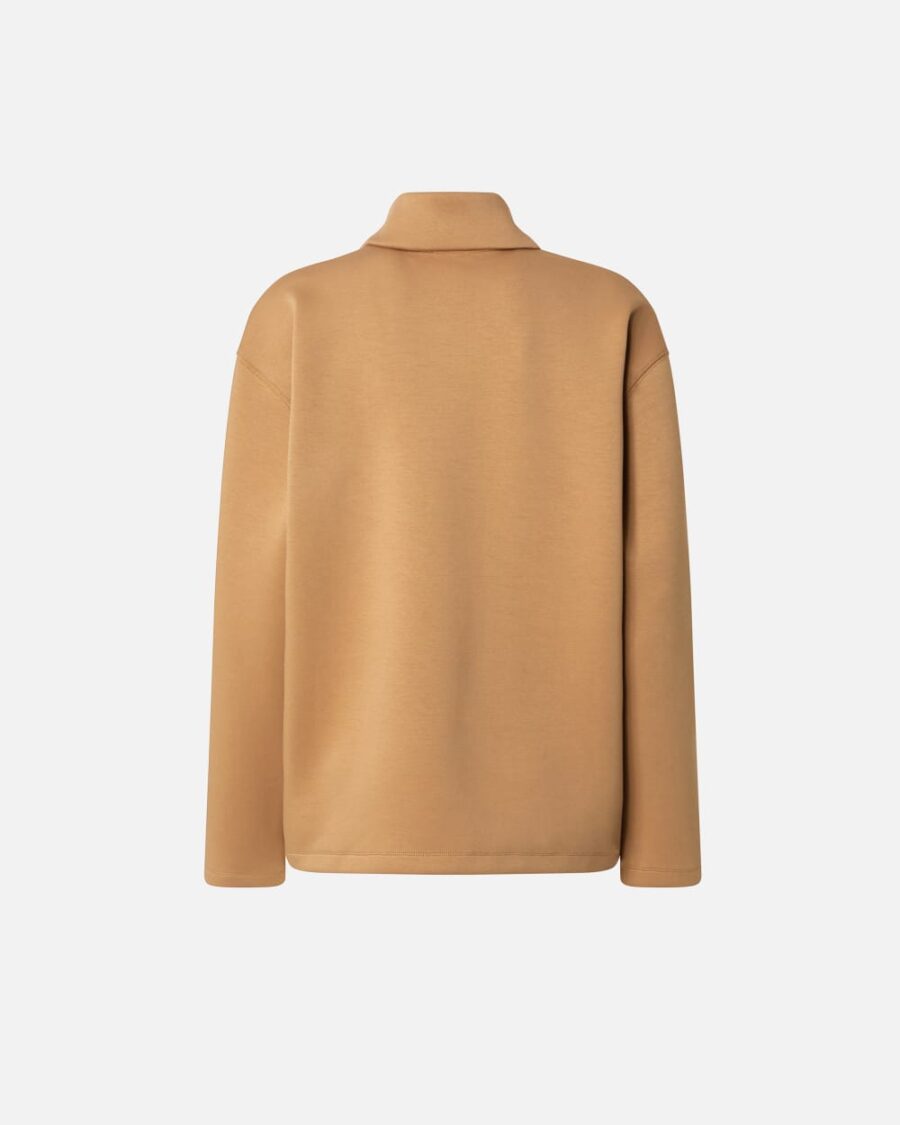 High-neck sweatshirt with zip and embroidered logo - Image 2