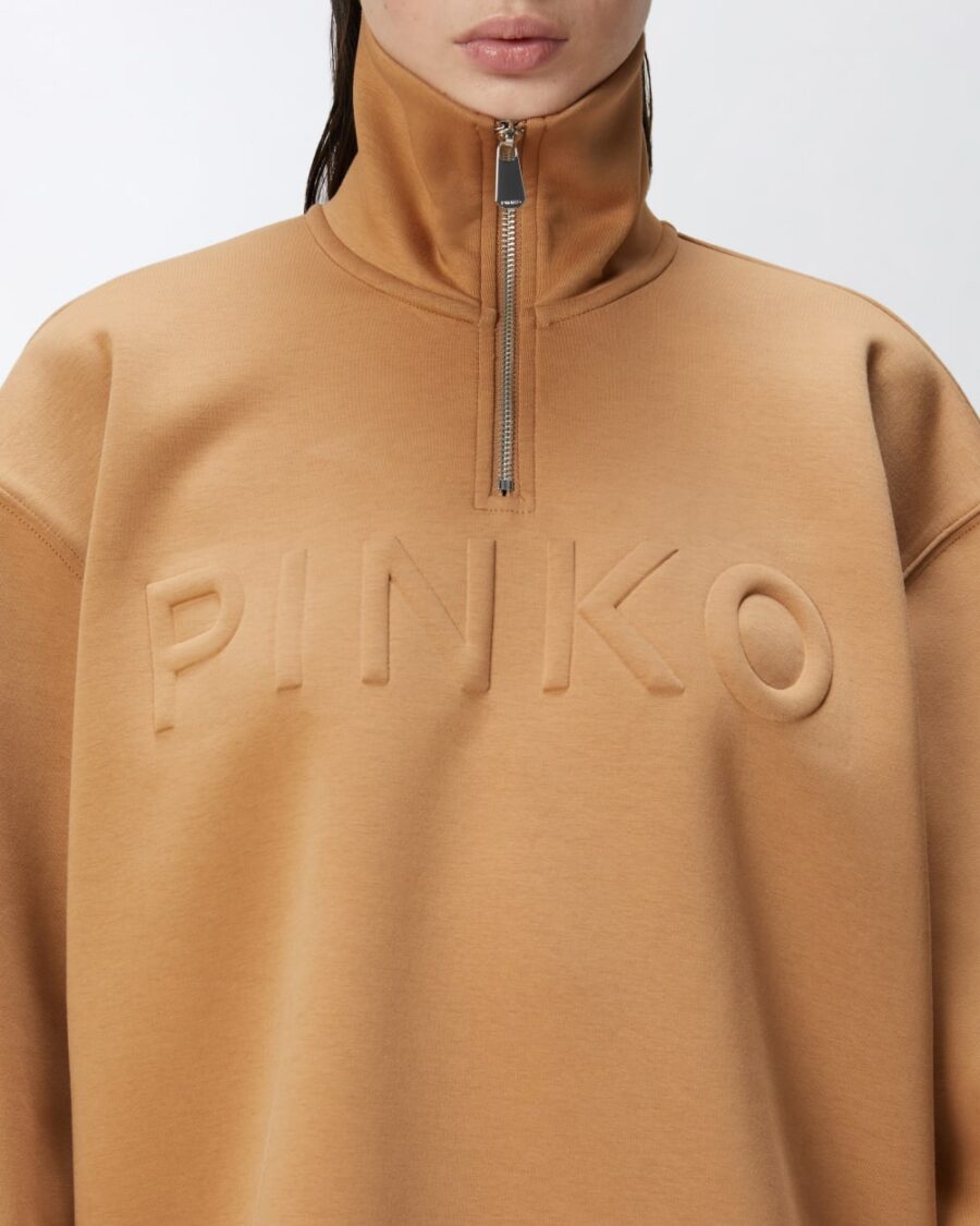 High-neck sweatshirt with zip and embroidered logo - Image 6