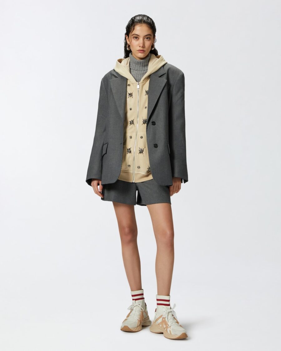 Hoodie with jewel embroidery - Image 4