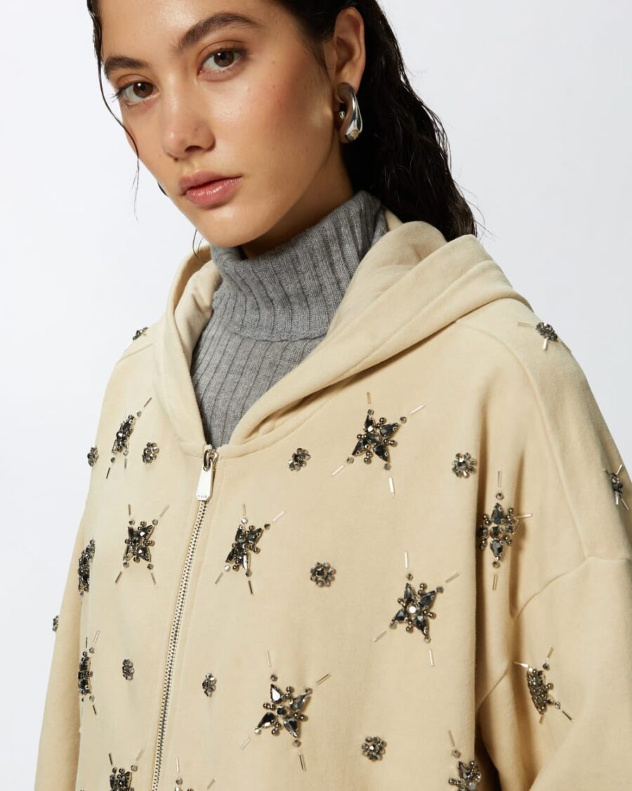 Hoodie with jewel embroidery - Image 6