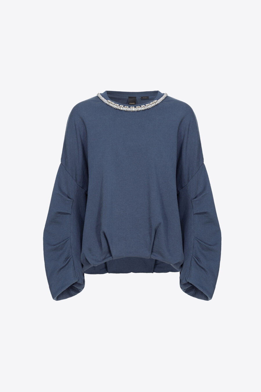 Felpa con scollo gioiello blu marino cupo