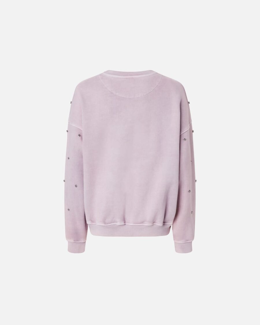 Cotton sweatshirt with mini jewel embroidery - Image 2