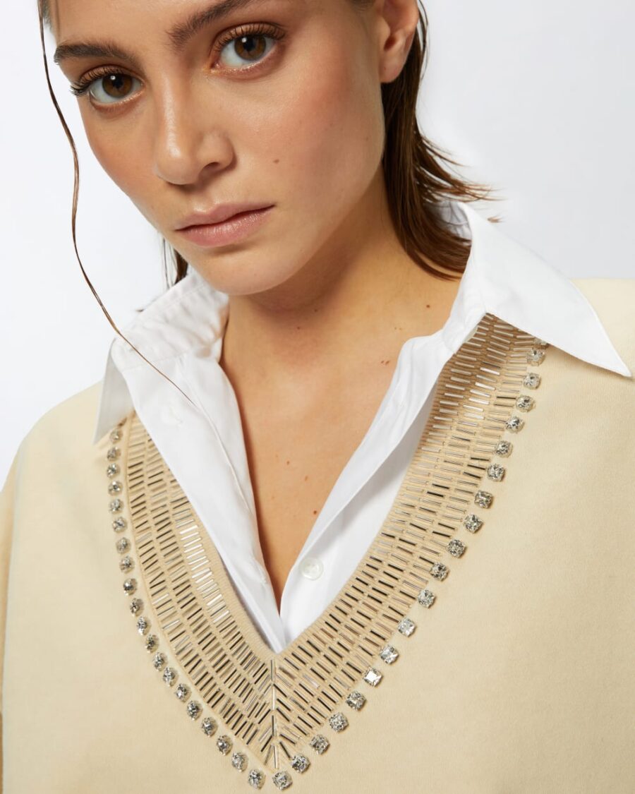 Felpa oversize con scollo ricamato shiny - immagine 6