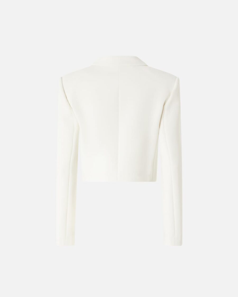 Short jacket in crêpe fabric with zip - Image 2