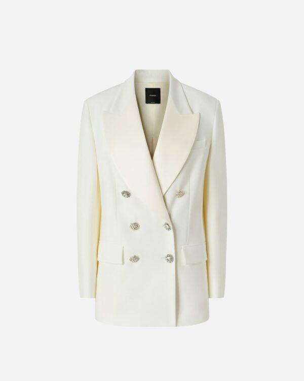 Elegant blazer with jewel buttons bianco e biancaneve
