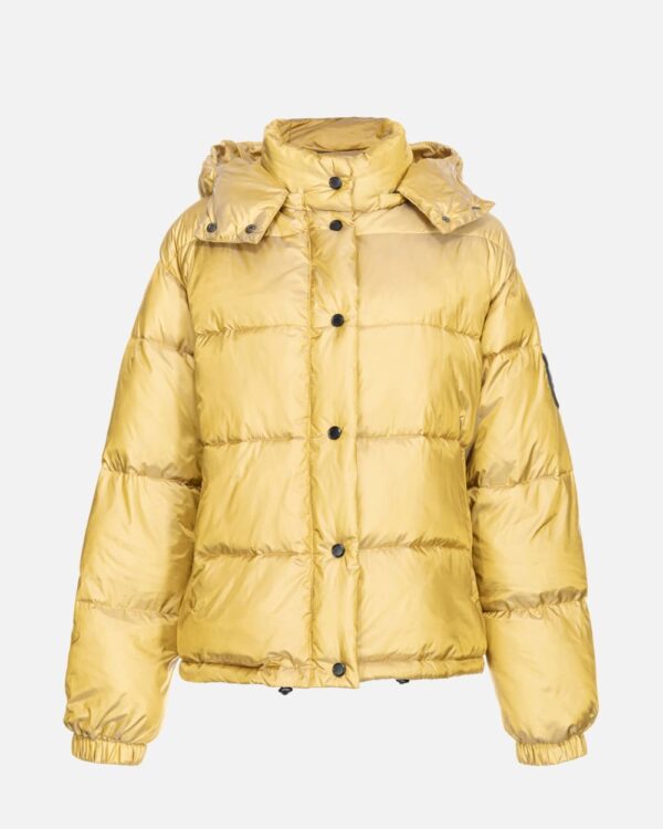 Giacca Imbottita in satin cangiante giallo ceylon