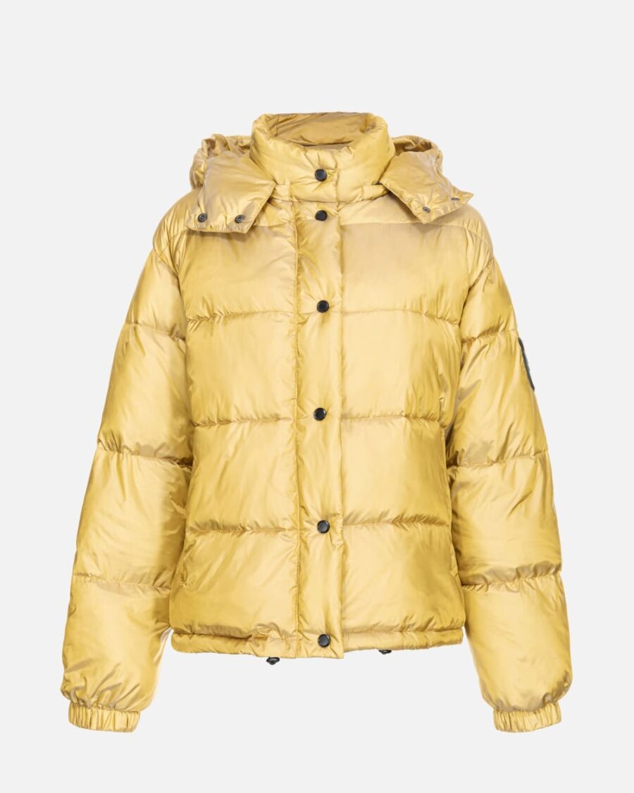 Giacca Imbottita in satin cangiante giallo ceylon