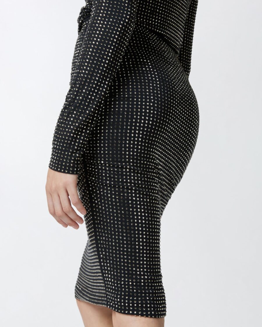 Gonna a matita con strass applicati - immagine 6