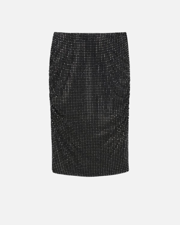 Pencil skirt with rhinestones nero limousine