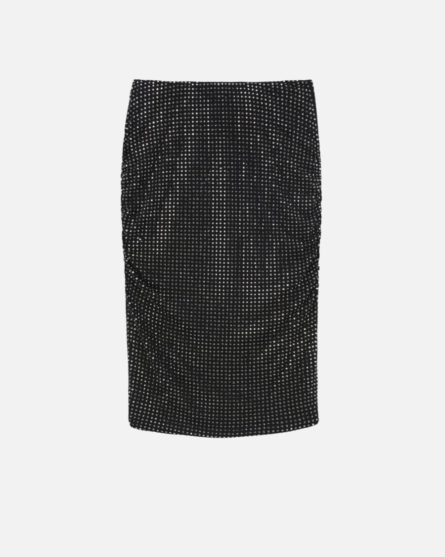 Pencil skirt with rhinestones nero limousine