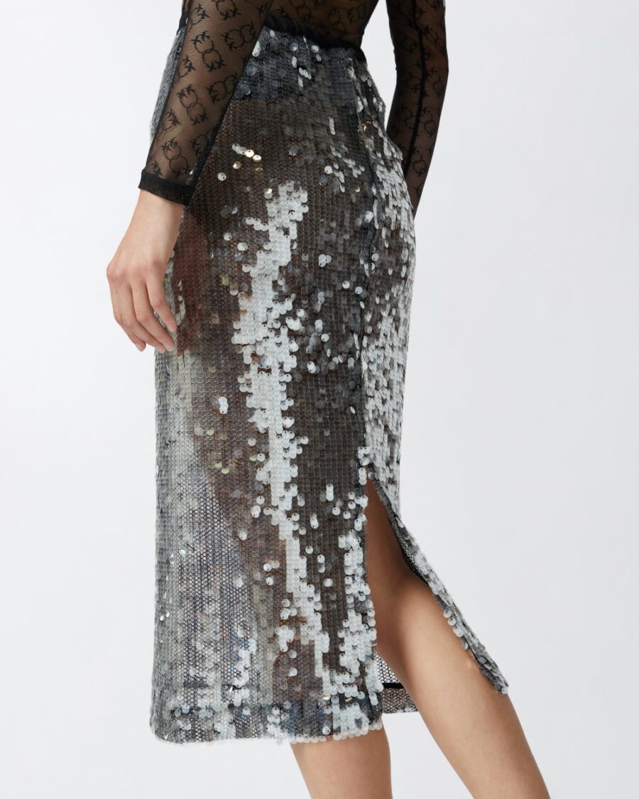 Gonna a matita in rete paillettes - immagine 6