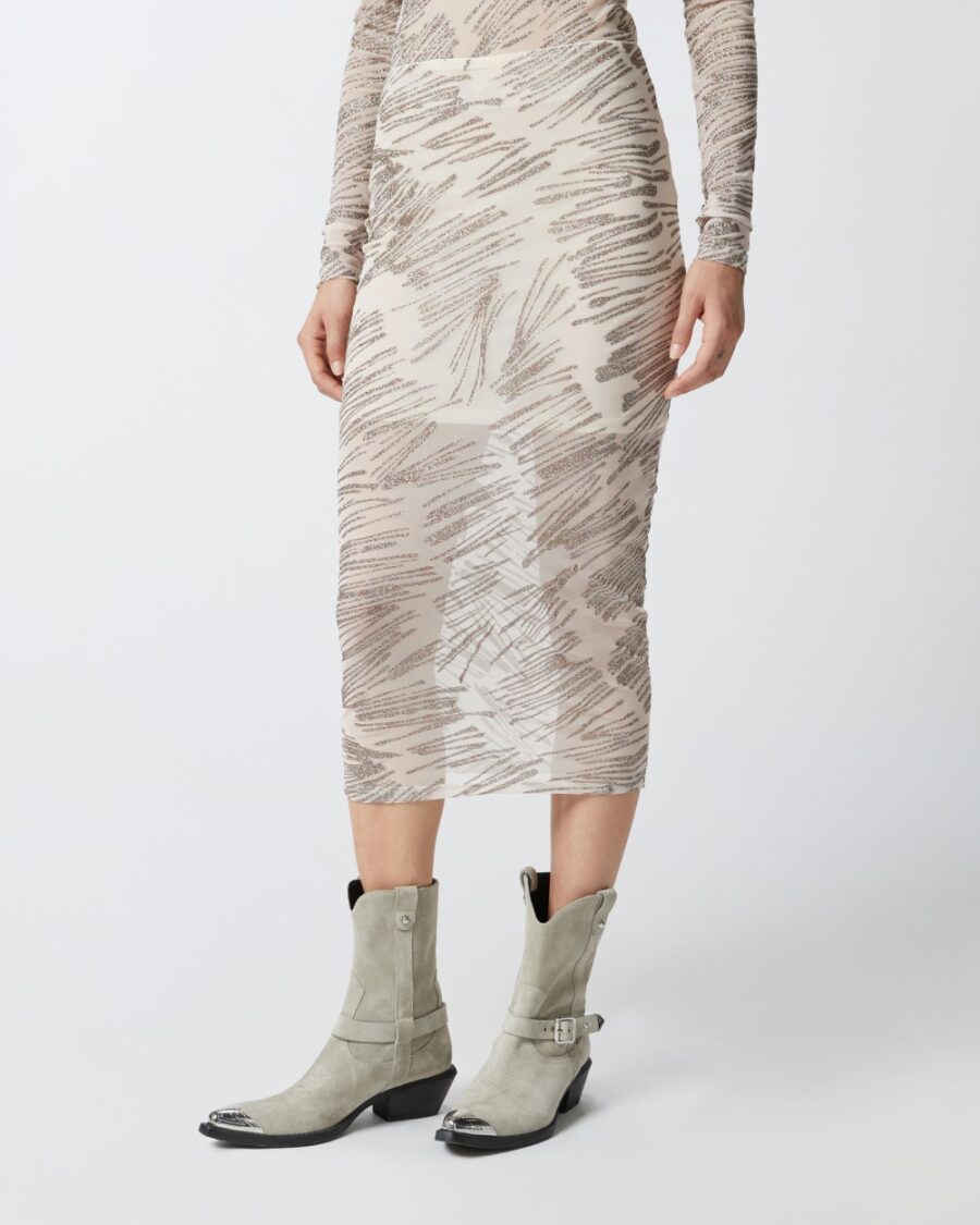 Gonna a matita in tulle stampa glitter - immagine 4