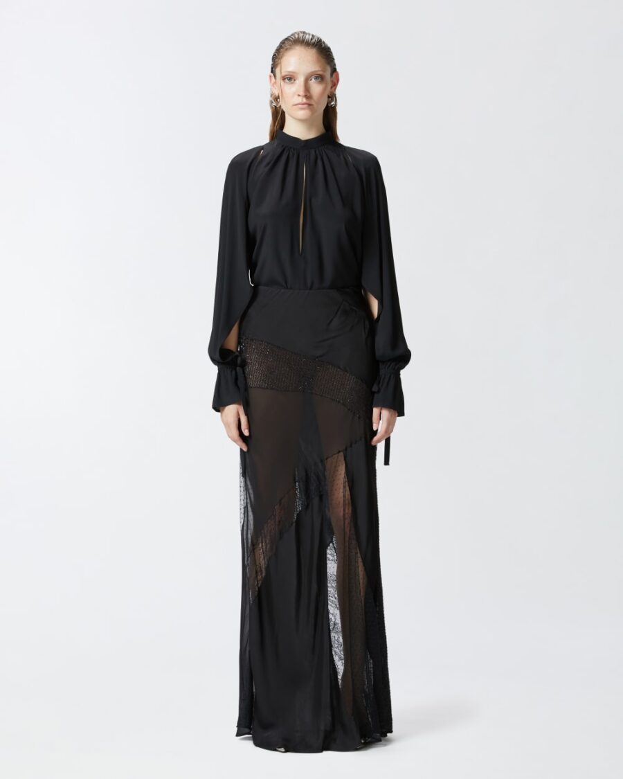 Gonna elegante patch nero limousine
